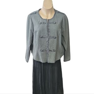 Torrid Grey Ponte Fitted Military Style Jacket Women's plus size 4X